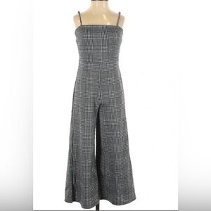 Forever 21 Black and White Plaid Jumpsuit Adjustable Straps
